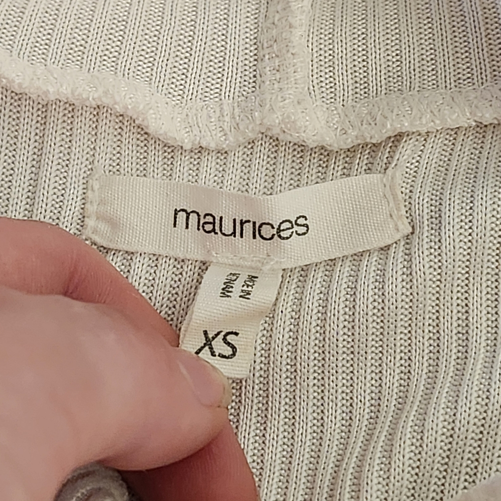 Maurices Ivory Ribbed Knit Top